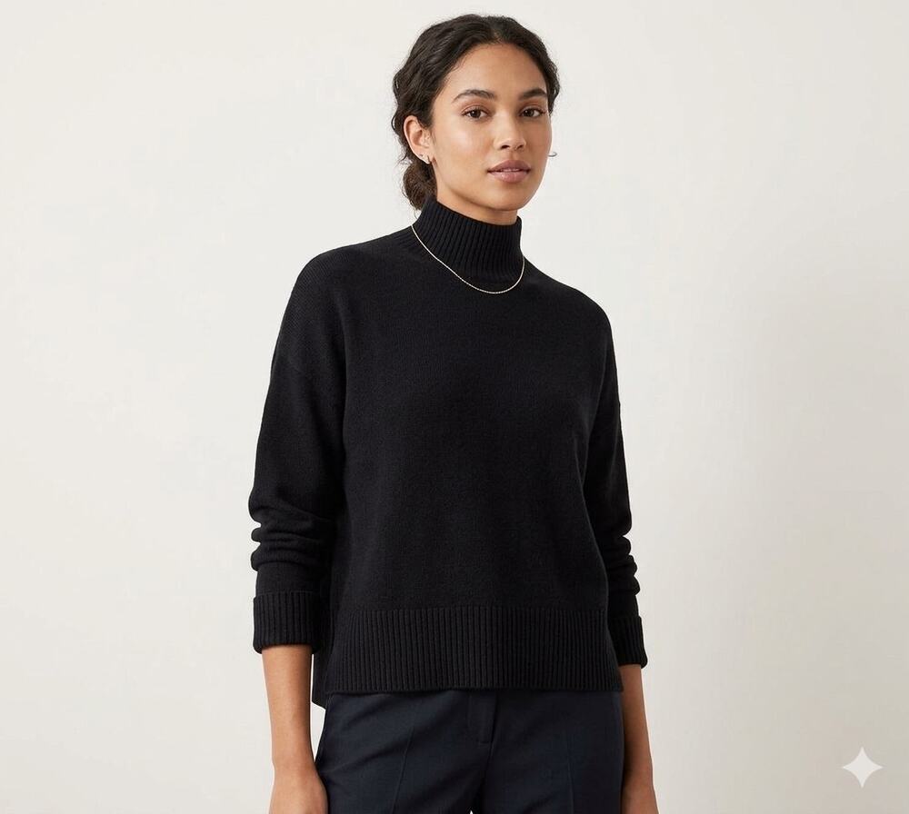 Abercrombie & Fitch Black High Neck Knit Sweater Womens Size Medium